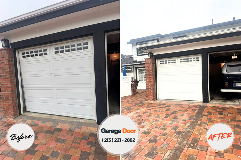 Before and after: garage door repair River Forest, IL